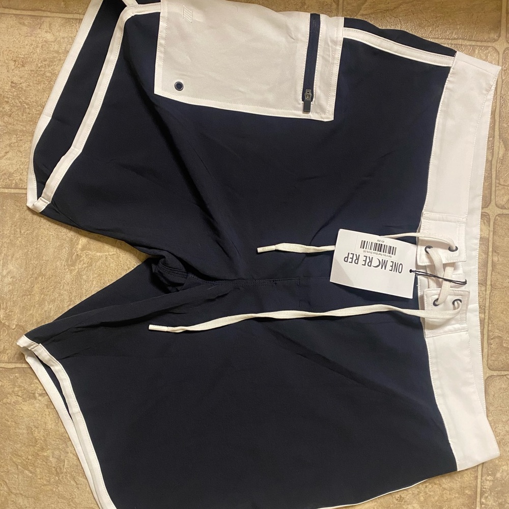 NWT Zyia Men's Navy Reef Block Shorts